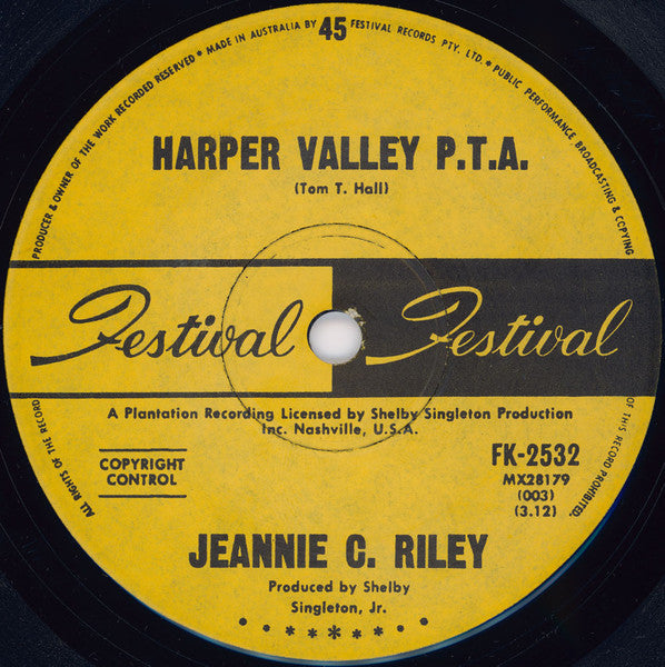 Jeannie C. Riley : Harper Valley P.T.A. (7")