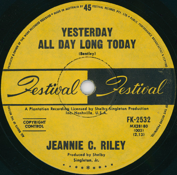 Jeannie C. Riley : Harper Valley P.T.A. (7")