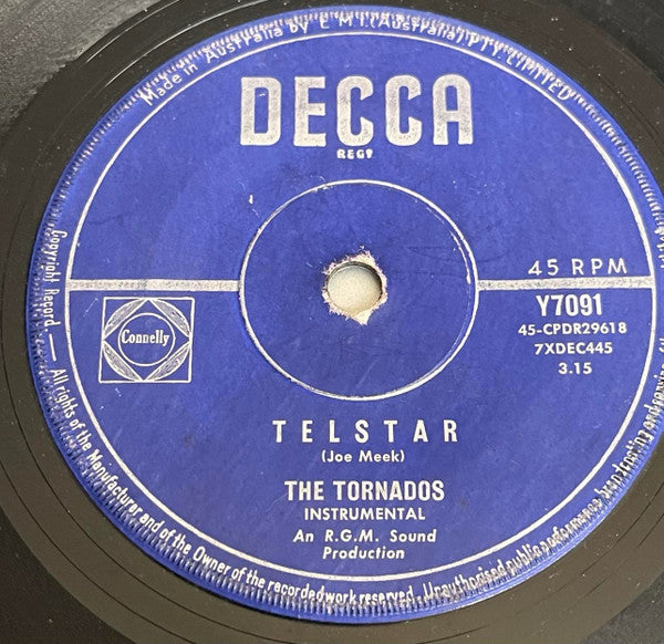 The Tornados : Telstar (7", Single, Blu)
