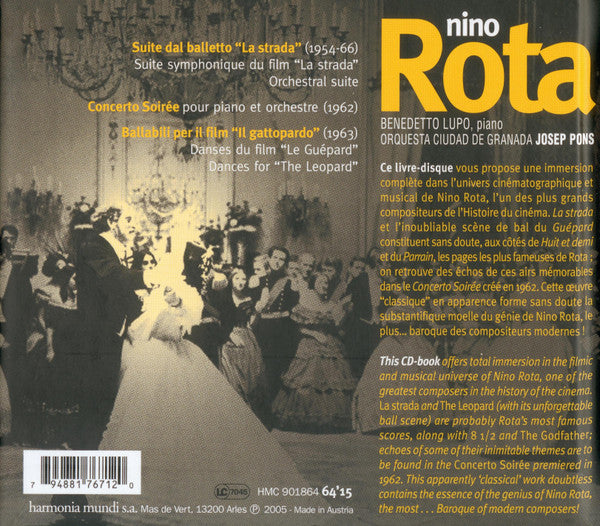Nino Rota, Josep Pons, Orquesta Ciudad de Granada : La Strada - Concerto Soirée - Il Gattopardo (CD, Album, wit)