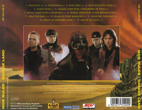 Mob Rules : Savage Land (CD, Album)