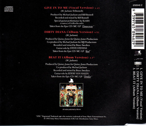 Michael Jackson : Give In To Me (CD, Single)