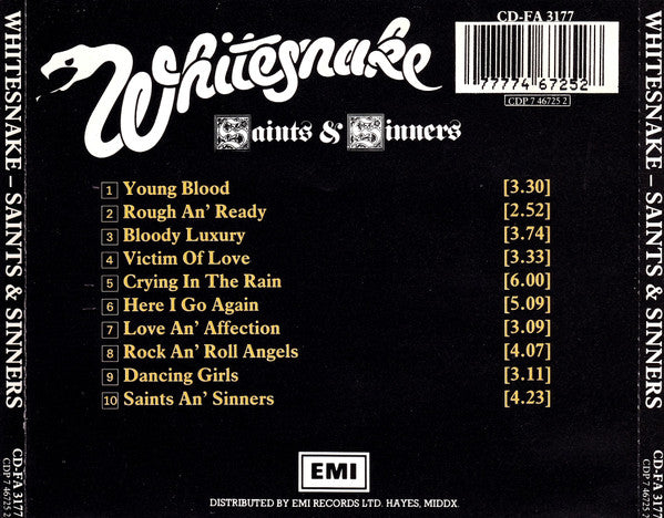 Whitesnake : Saints & Sinners (CD, Album, RE)