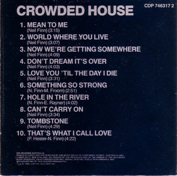 Crowded House : Crowded House (CD, Album)