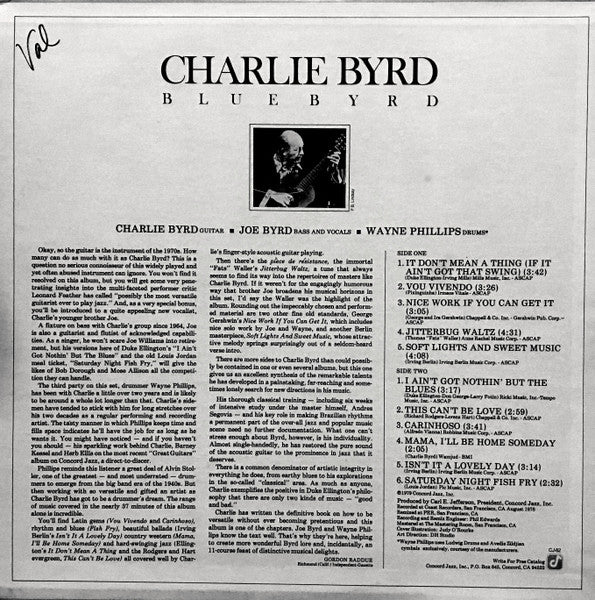 Charlie Byrd : Bluebyrd (LP, Album)