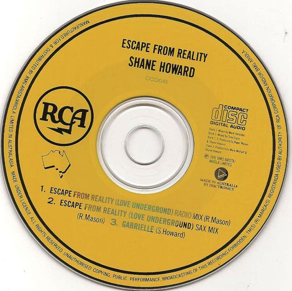 Shane Howard (2) : Escape From Reality - Love Underground (CD, Single, Car)