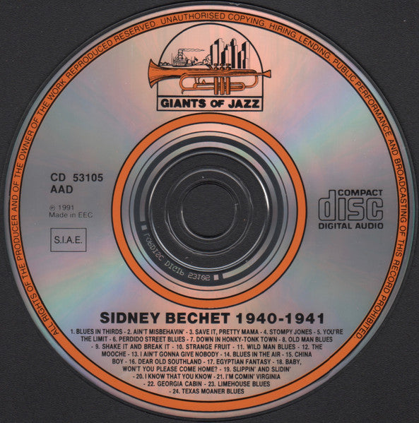Sidney Bechet : Blues In Thirds (CD, Comp)