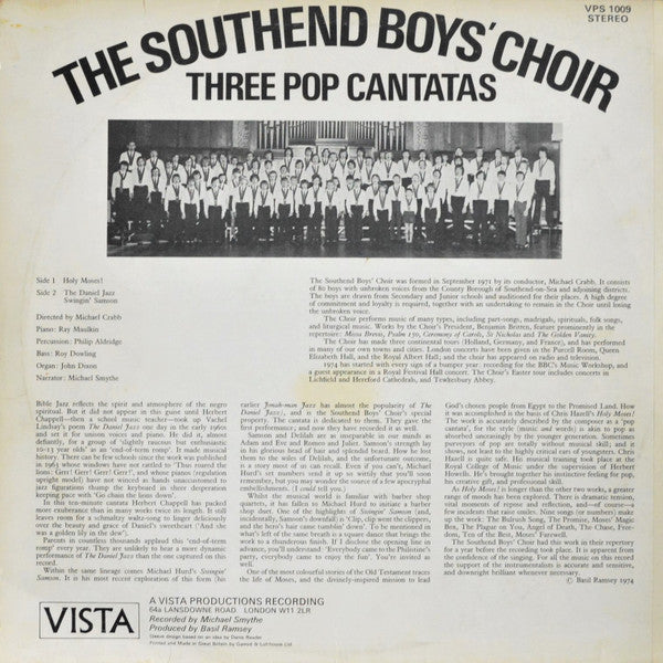 Southend Boys' Choir Directed by Michael Crabb (2) : Three Pop Cantatas (LP, Album)