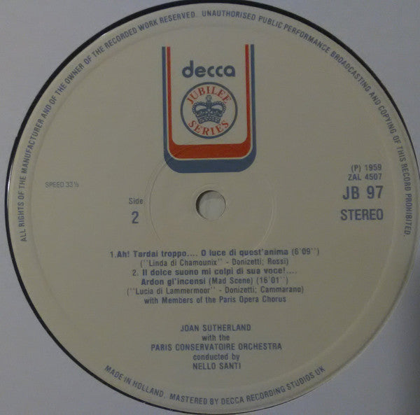 Joan Sutherland : Sings Arias From Lucia di Lammermoor, Ernani, I Vespri Siciliani, Linda Di Chamounix (LP, Album)
