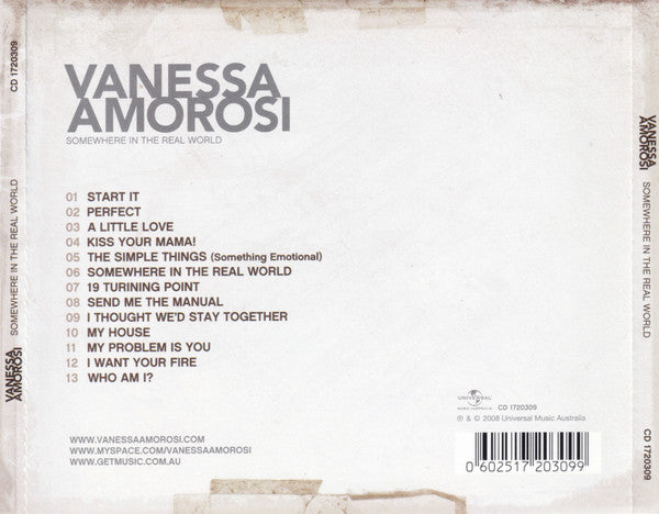 Vanessa Amorosi : Somewhere In The Real World (CD, Album)