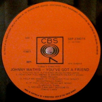Johnny Mathis : You've Got A Friend (LP, Album)