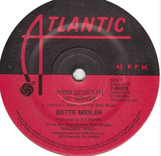Bette Midler : The Wind Beneath My Wings (7")