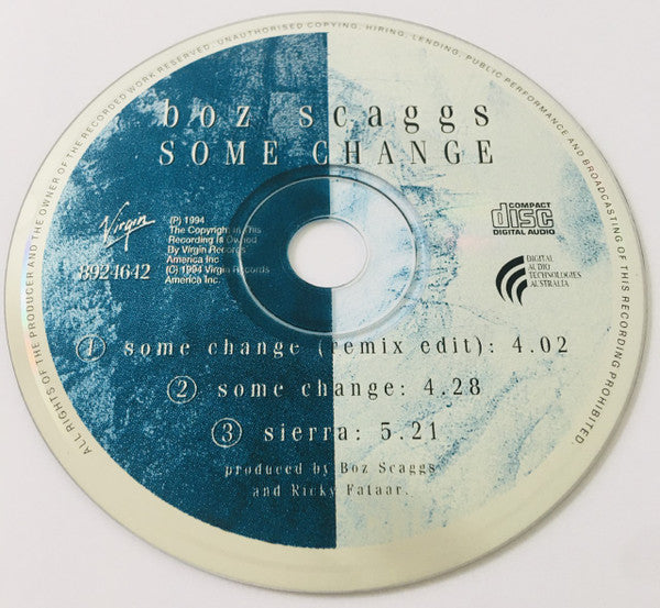 Boz Scaggs : Some Change (CD, Single, Car)