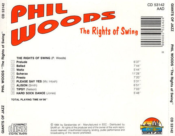 Phil Woods : The Rights Of Swing (CD, Comp)