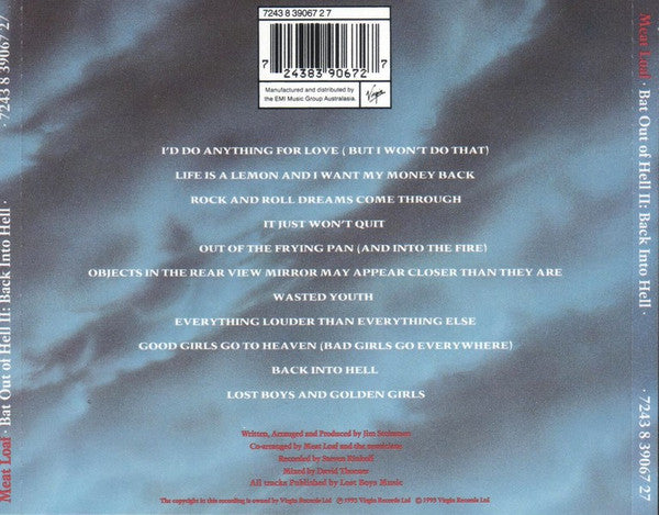 Meat Loaf : Bat Out Of Hell II: Back Into Hell (CD, Album, RE)