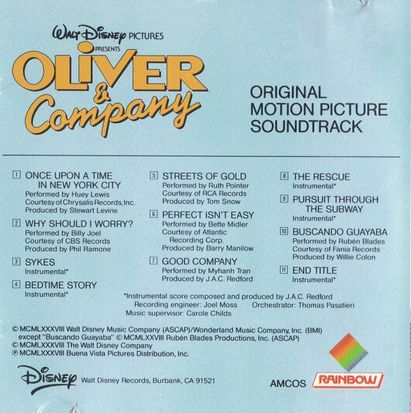 Various : Oliver & Company (Original Motion Picture Soundtrack) (CD, Album)