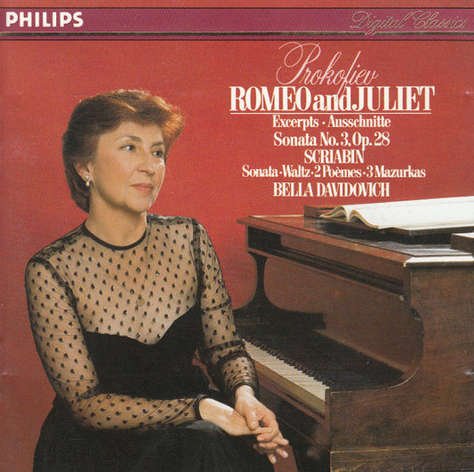 Prokofiev* / Scriabin* – Bella Davidovich : Romeo And Juliet (Excerpts = Ausschnitte) • Sonata No. 3, Op. 28 / Sonata · Waltz · 2 Poèmes · 3 Mazurkas (CD)