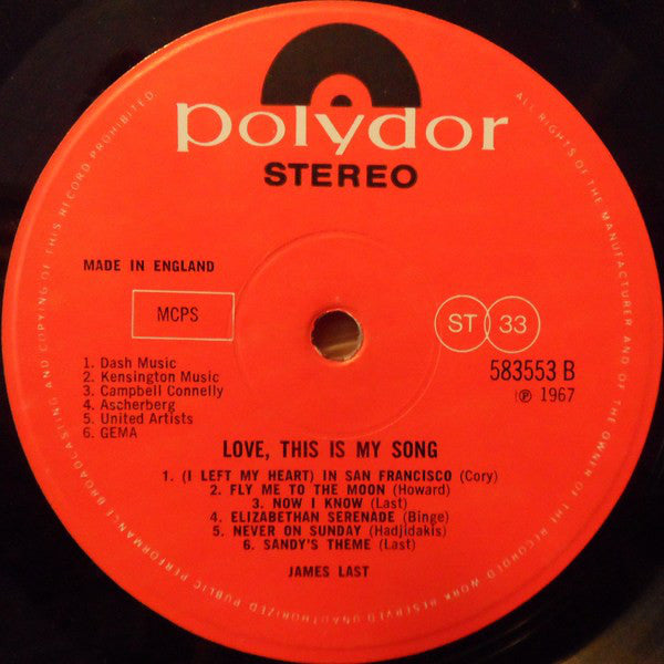 James Last And His Orchestra* : Love, This Is My Song (LP)