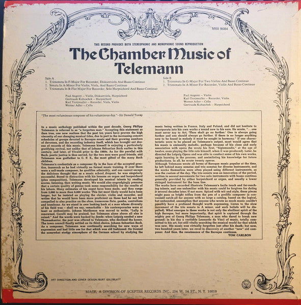 Georg Philipp Telemann : The Chamber Music Of Telemann (LP)