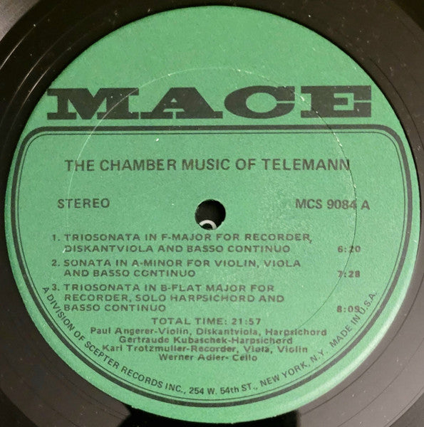 Georg Philipp Telemann : The Chamber Music Of Telemann (LP)