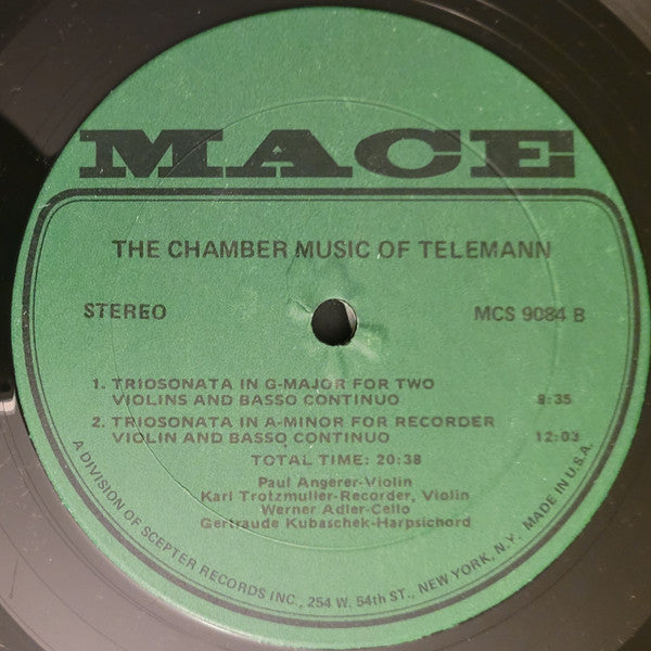 Georg Philipp Telemann : The Chamber Music Of Telemann (LP)