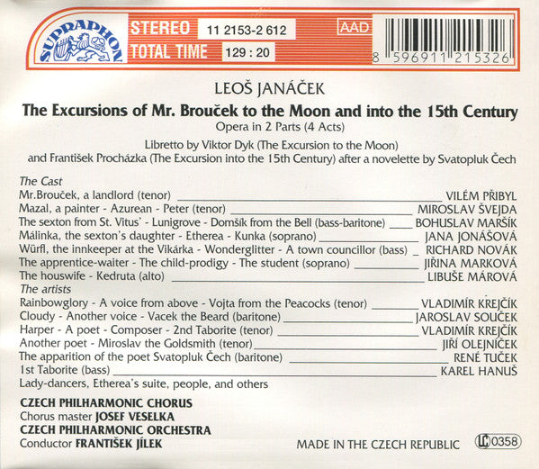 Leoš Janáček / František Jílek, The Czech Philharmonic Orchestra, Brno Janáček Opera Orchestra : Výlety Pana Broučka. The Excursions Of Mr. Brouček (2xCD)