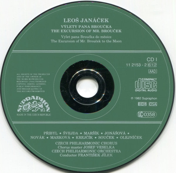 Leoš Janáček / František Jílek, The Czech Philharmonic Orchestra, Brno Janáček Opera Orchestra : Výlety Pana Broučka. The Excursions Of Mr. Brouček (2xCD)