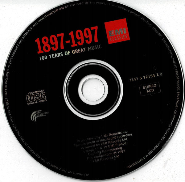 Various : 100 Years Of Great Music (1897-1997) (CD, Comp, Promo)