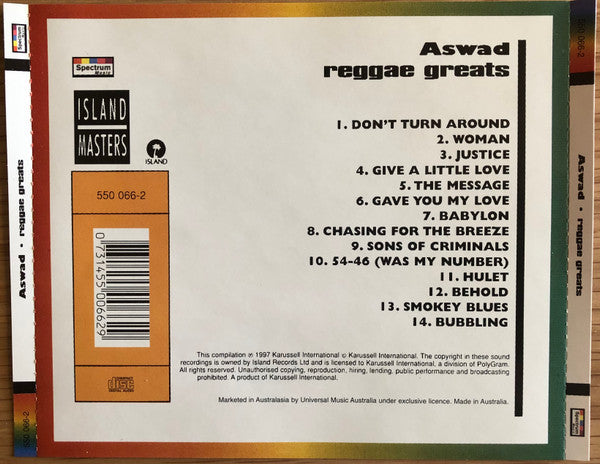 Aswad : Reggae Greats (CD, Comp, RE)