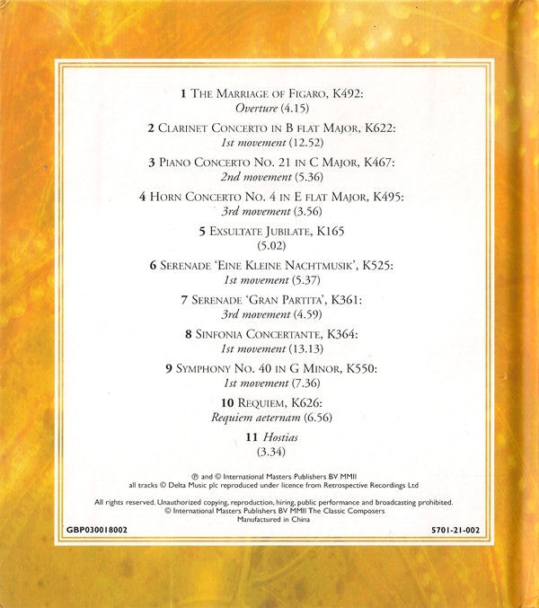 Mozart* : Musical Masterpieces (CD, Comp, Har)