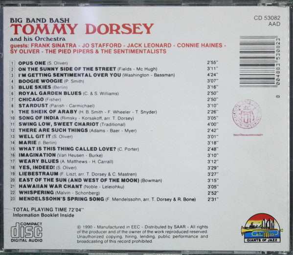 Tommy Dorsey And His Orchestra* : Big Band Bash (CD, Comp)
