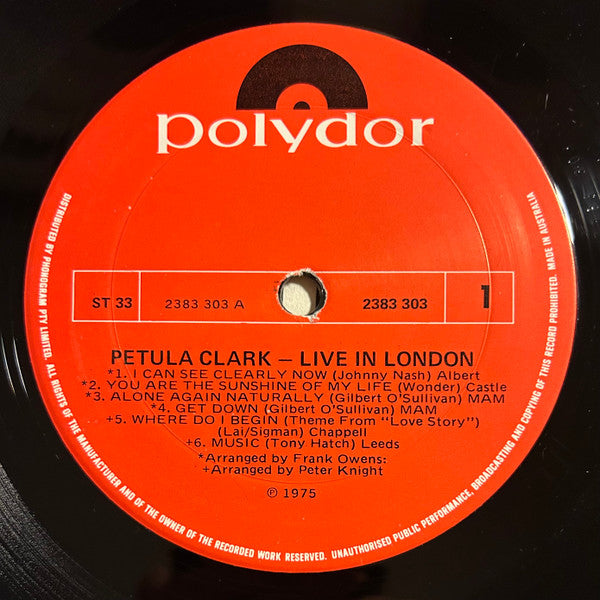 Petula Clark : Live In London (LP, Album)