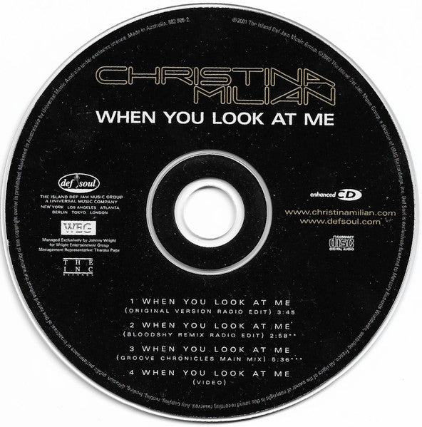 Christina Milian : When You Look At Me (CD, Single, Enh)