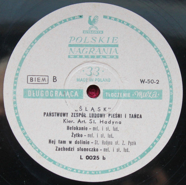 Państwowy Zespół Ludowy Pieśni I Tańca Śląsk* : Śląsk (10", Mono, Cre)