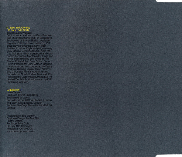Pet Shop Boys : New York City Boy (CD, Single)