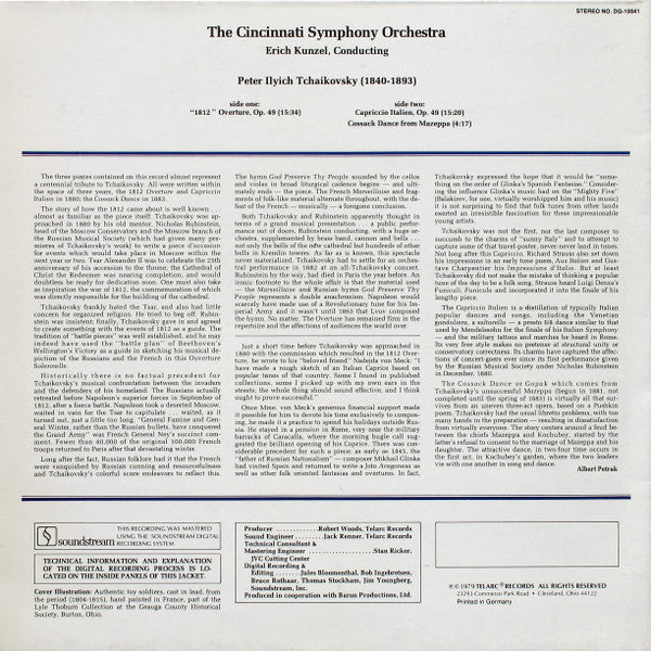 Tchaikovsky*, Cincinnati Symphony Orchestra, Erich Kunzel : 1812 / Capriccio Italien / "Cossack Dance" From Mazeppa (LP, RE, Gat)