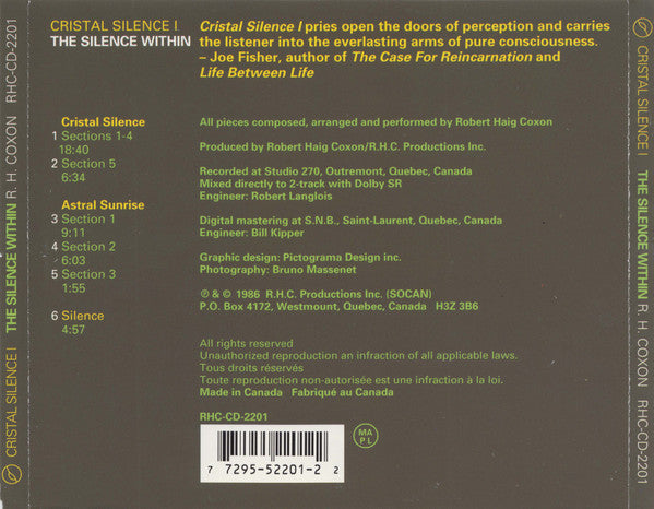 Robert Haig Coxon : The Silence Within – Cristal Silence I (CD, Album, RE)