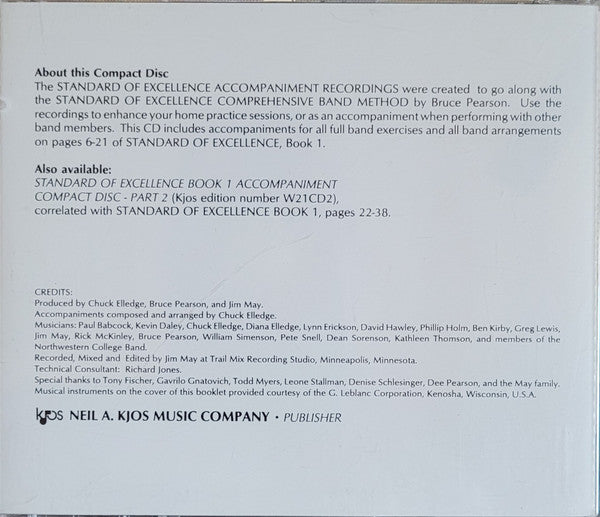 Unknown Artist : Standard Of Excellence, Accompaniment Compact Disc, Book 1 - Part 1 - All Instruments (CD)