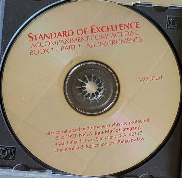Unknown Artist : Standard Of Excellence, Accompaniment Compact Disc, Book 1 - Part 1 - All Instruments (CD)