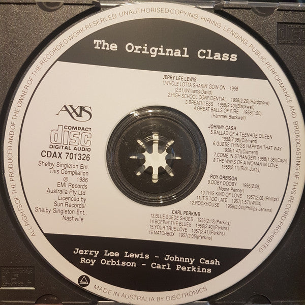 Johnny Cash, Jerry Lee Lewis, Roy Orbison, Carl Perkins : The Original Class (CD, Comp, RE)