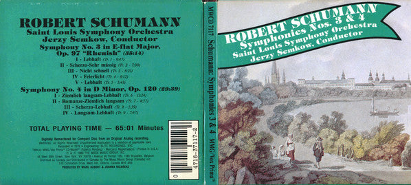 Robert Schumann / Saint Louis Symphony Orchestra, Jerzy Semkow : Symphonies Nos. 3 & 4 (CD, Comp, RM)