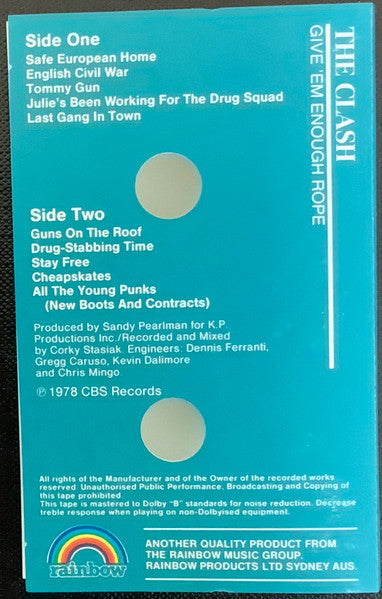 The Clash : Give 'Em Enough Rope (Cass, Album)