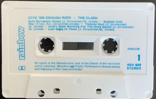 The Clash : Give 'Em Enough Rope (Cass, Album)