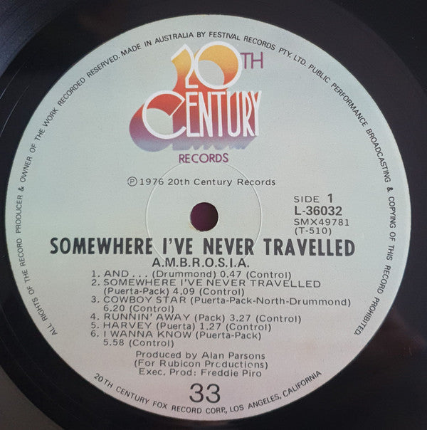 Ambrosia (2) : Somewhere I've Never Travelled (LP, Album)