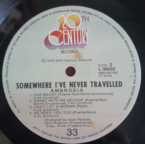 Ambrosia (2) : Somewhere I've Never Travelled (LP, Album)