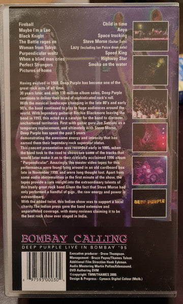 Deep Purple : Bombay Calling - Deep Purple Live In Bombay '95 (VHS, PAL)