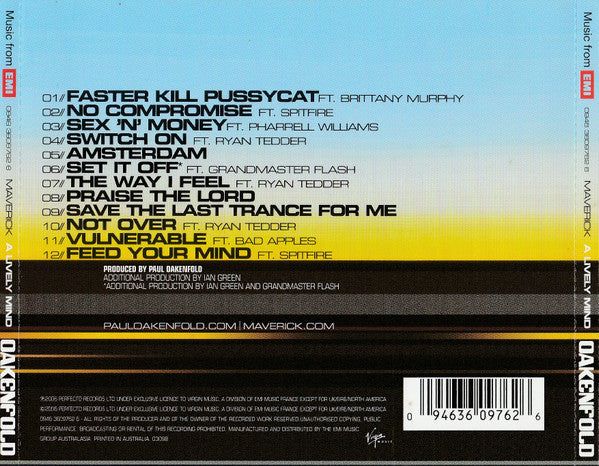 Paul Oakenfold : A Lively Mind (CD, Album)