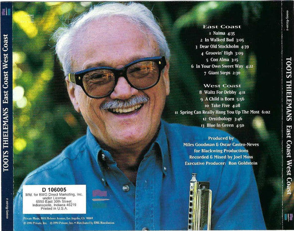 Toots Thielemans : East Coast West Coast (CD, Album, Club)