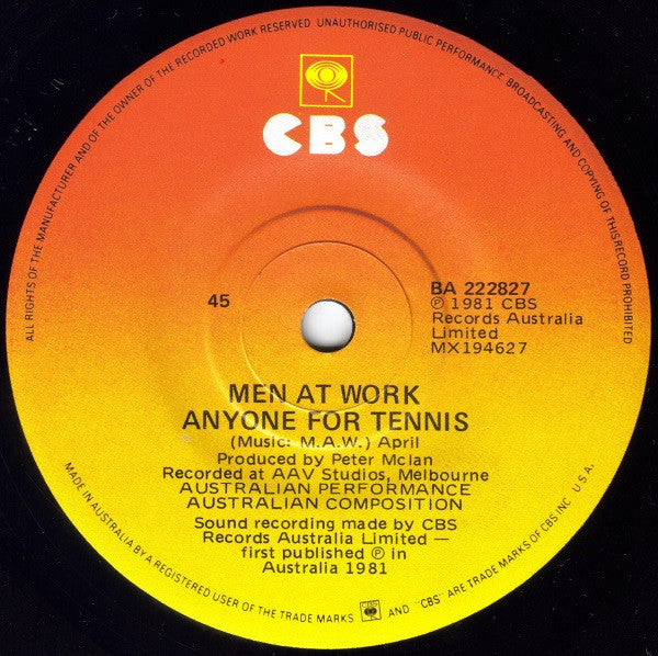 Men At Work : Who Can It Be Now? (7", Single)