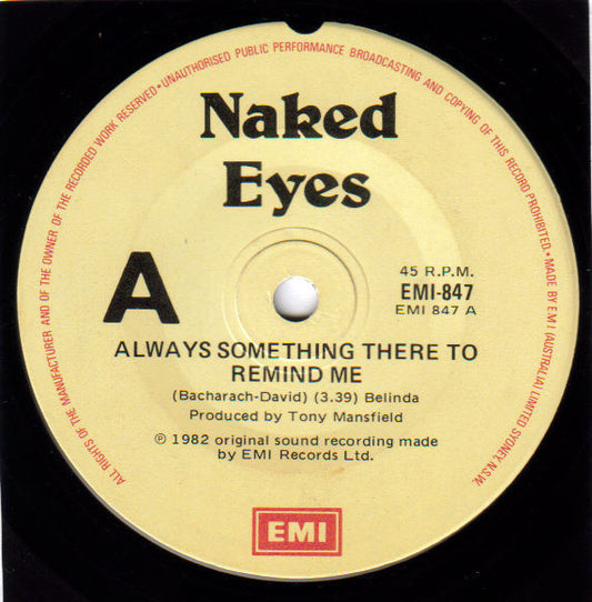 Naked Eyes : Always Something There To Remind Me (7", Single)